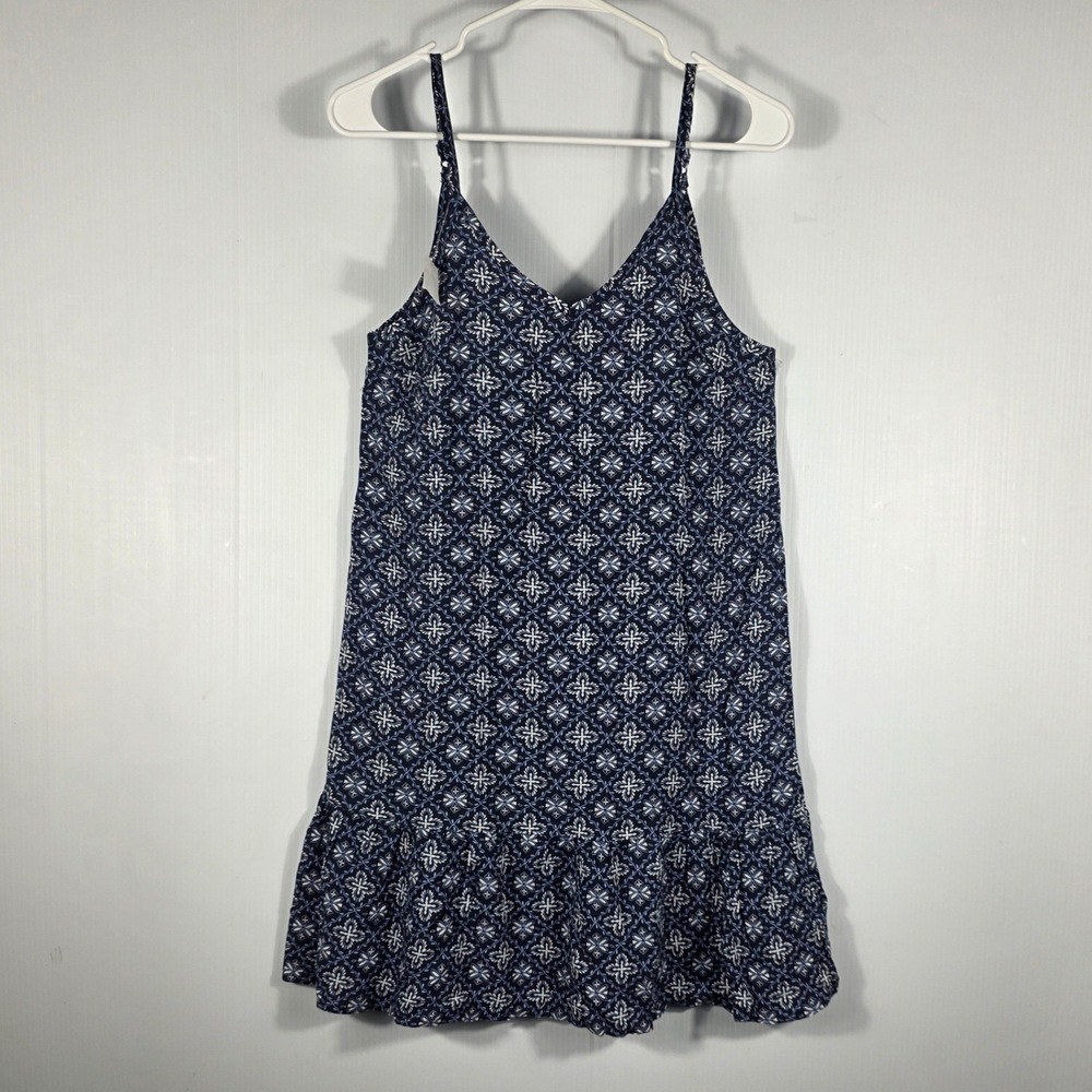 Wallflower Navy Spaghetti Strap Mini Dress Ruffle Trim Mood Indigo Dress Small